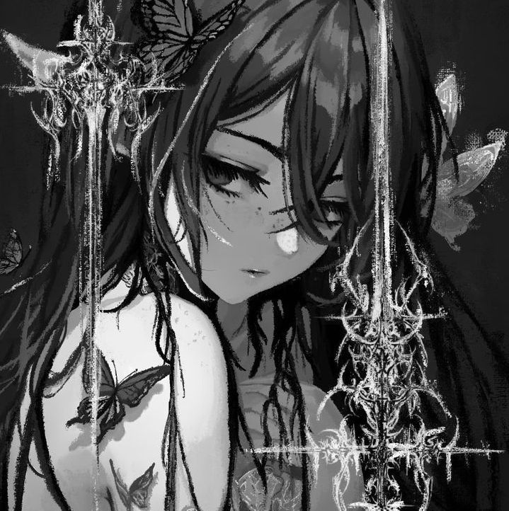 Anime b&w - Discord Profile Picture | Free PFP Download